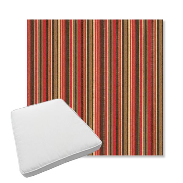 Picture of Dorsett Cherry | Boxed Trapezoid Outdoor Dining Chair Seat Cushions - Sunbrella© Fabric