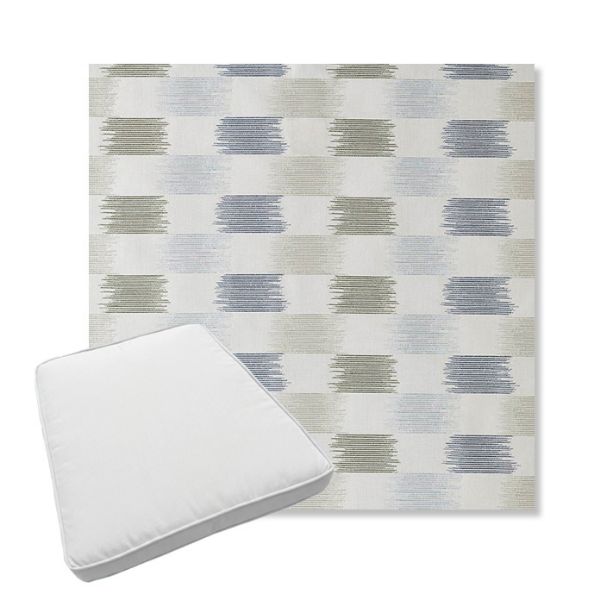 Picture of Dream Mist | Boxed Trapezoid Outdoor Dining Chair Seat Cushions - Sunbrella© Fabric