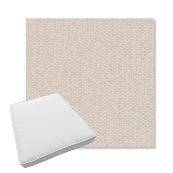 Picture of Dumont Cream | Boxed Trapezoid Outdoor Dining Chair Seat Cushions - Sunbrella© Fabric