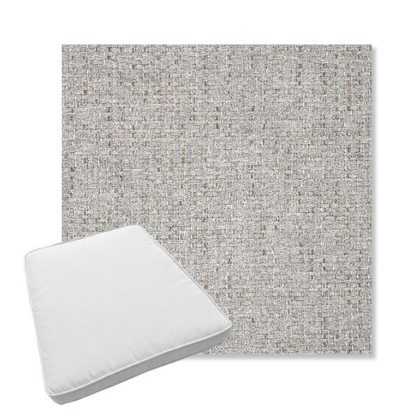 Picture of Dumont Dove | Boxed Trapezoid Outdoor Dining Chair Seat Cushions - Sunbrella© Fabric