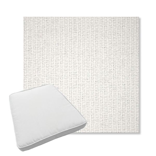 Picture of Dumont Snow | Boxed Trapezoid Outdoor Dining Chair Seat Cushions - Sunbrella© Fabric