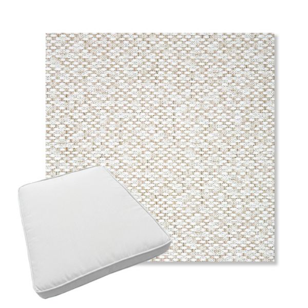 Picture of Dumont Stucco | Boxed Trapezoid Outdoor Dining Chair Seat Cushions - Sunbrella© Fabric