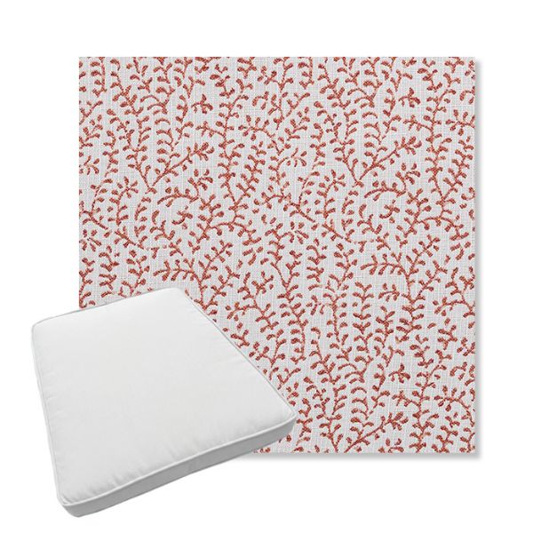 Picture of Eberly Clay | Boxed Trapezoid Outdoor Dining Chair Seat Cushions - Sunbrella© Fabric