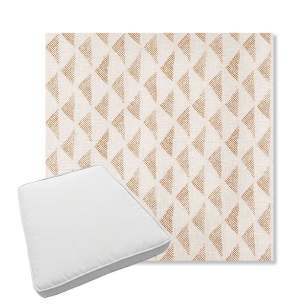 Picture of Etched Angles Congnac | Boxed Trapezoid Outdoor Dining Chair Seat Cushions - Sunbrella© Fabric