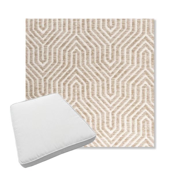 Picture of Etna Dune | Boxed Trapezoid Outdoor Dining Chair Seat Cushions - Sunbrella© Fabric