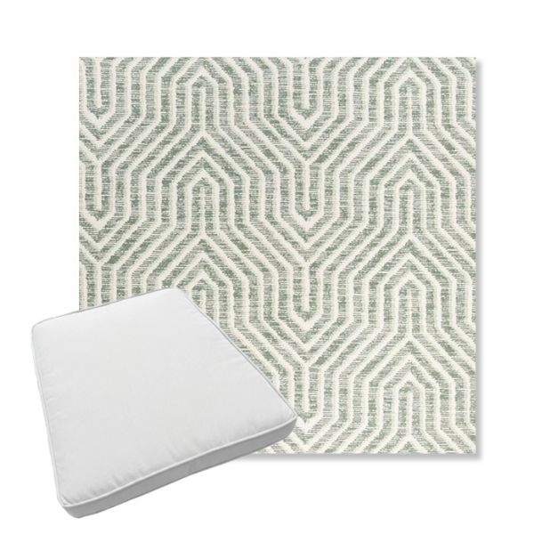 Picture of Etna Juniper | Boxed Trapezoid Outdoor Dining Chair Seat Cushions - Sunbrella© Fabric
