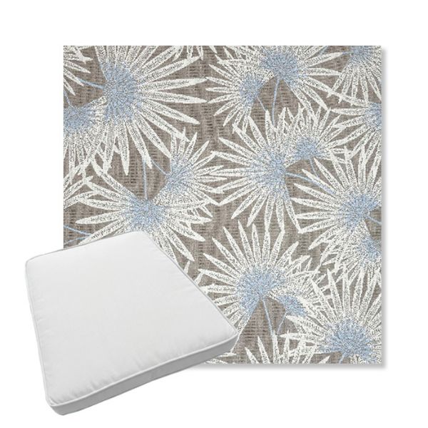 Picture of Etta Vapor | Boxed Trapezoid Outdoor Dining Chair Seat Cushions - Sunbrella© Fabric