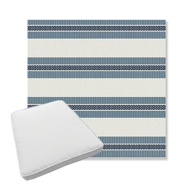 Picture of Excel Denim | Boxed Trapezoid Outdoor Dining Chair Seat Cushions - Sunbrella© Fabric