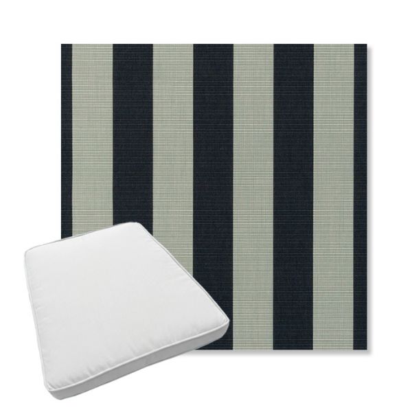 Picture of Expressive Mist | Boxed Trapezoid Outdoor Dining Chair Seat Cushions - Sunbrella© Fabric