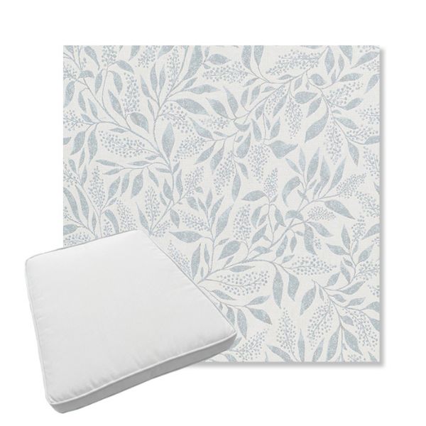 Picture of Exquisite Mist | Boxed Trapezoid Outdoor Dining Chair Seat Cushions - Sunbrella© Fabric