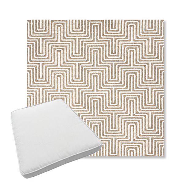 Picture of Figure Mineral | Boxed Trapezoid Outdoor Dining Chair Seat Cushions - Sunbrella© Fabric