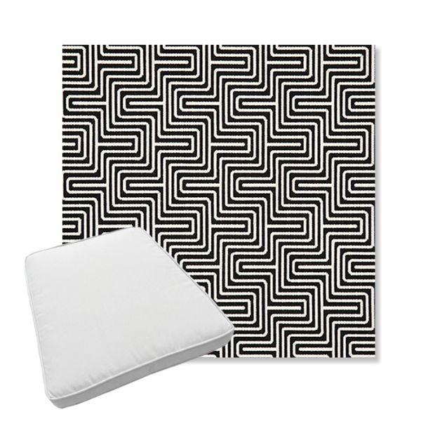 Picture of Figure Onyx | Boxed Trapezoid Outdoor Dining Chair Seat Cushions - Sunbrella© Fabric