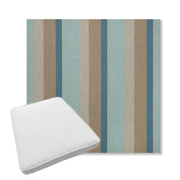 Picture of Gateway Mist | Boxed Trapezoid Outdoor Dining Chair Seat Cushions - Sunbrella© Fabric
