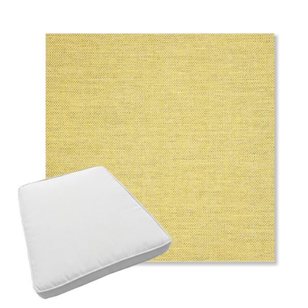 Picture of Idol Canary | Boxed Trapezoid Outdoor Dining Chair Seat Cushions - Sunbrella© Fabric