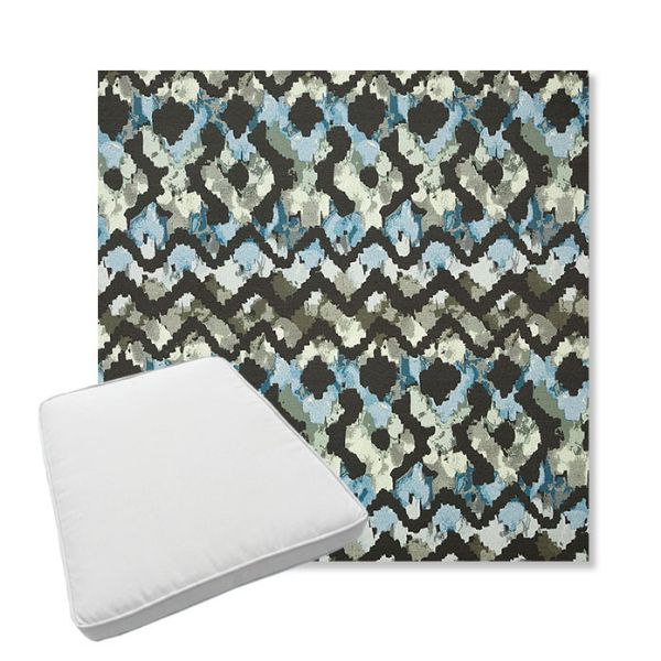 Picture of Inga Green Tea | Boxed Trapezoid Outdoor Dining Chair Seat Cushions - Sunbrella© Fabric