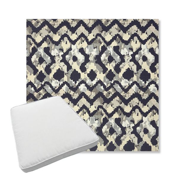 Picture of Inga Midnight | Boxed Trapezoid Outdoor Dining Chair Seat Cushions - Sunbrella© Fabric