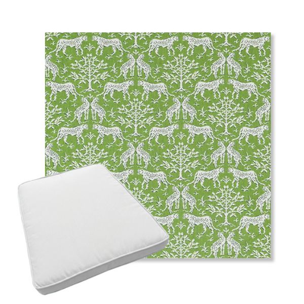 Picture of Jaipur Frame Chive | Boxed Trapezoid Outdoor Dining Chair Seat Cushions - Sunbrella© Fabric