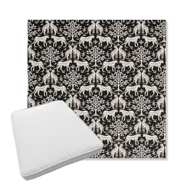 Picture of Jaipur Frame Onyx | Boxed Trapezoid Outdoor Dining Chair Seat Cushions - Sunbrella© Fabric