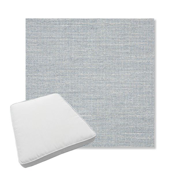 Picture of Kudos Saltwater | Boxed Trapezoid Outdoor Dining Chair Seat Cushions - Sunbrella© Fabric