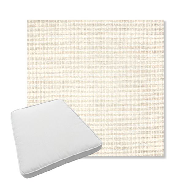 Picture of Kudos Vellum | Boxed Trapezoid Outdoor Dining Chair Seat Cushions - Sunbrella© Fabric