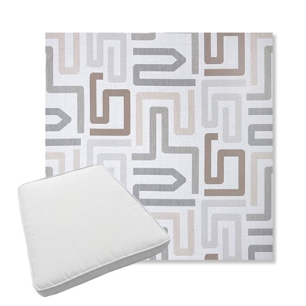 Picture of Labyrinth Cloud | Boxed Trapezoid Outdoor Dining Chair Seat Cushions - Sunbrella© Fabric