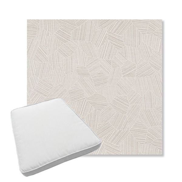 Picture of Leaf Structure Cloud | Boxed Trapezoid Outdoor Dining Chair Seat Cushions - Sunbrella© Fabric