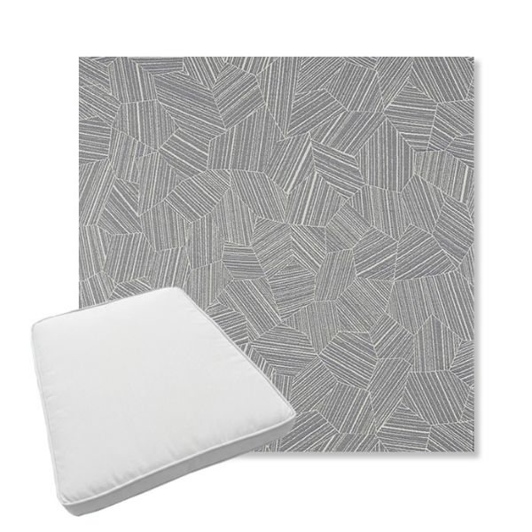 Picture of Leaf Structure Slate | Boxed Trapezoid Outdoor Dining Chair Seat Cushions - Sunbrella© Fabric