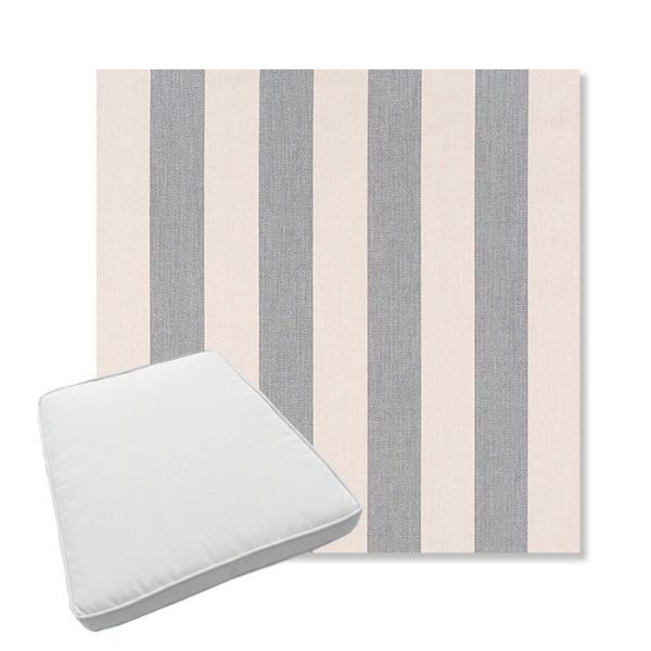 Picture of Leisure Denim | Boxed Trapezoid Outdoor Dining Chair Seat Cushions - Sunbrella© Fabric
