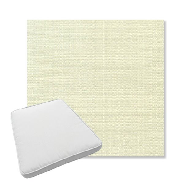 Picture of Linen Natural | Boxed Trapezoid Outdoor Dining Chair Seat Cushions - Sunbrella© Fabric