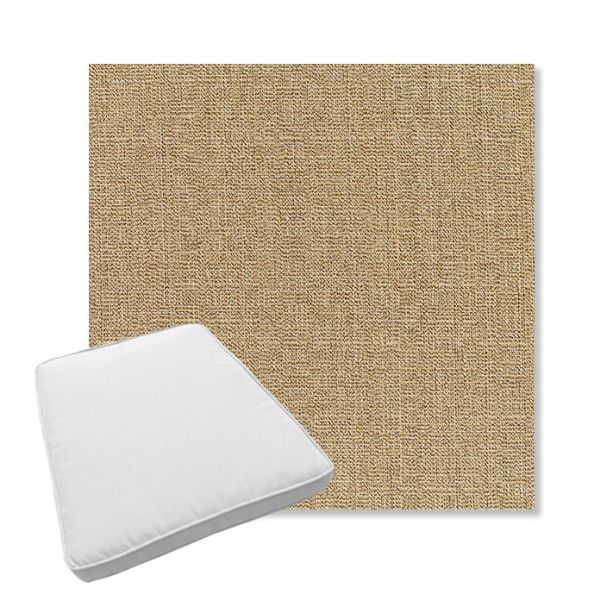 Picture of Linen Sesame | Boxed Trapezoid Outdoor Dining Chair Seat Cushions - Sunbrella© Fabric