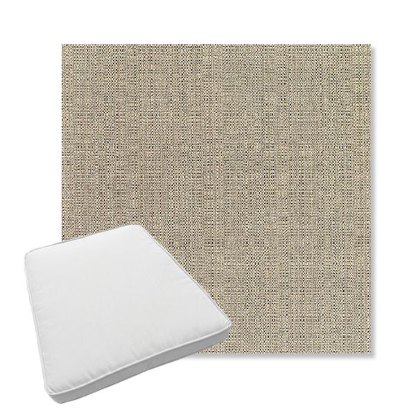 Picture of Linen Stone | Boxed Trapezoid Outdoor Dining Chair Seat Cushions - Sunbrella© Fabric