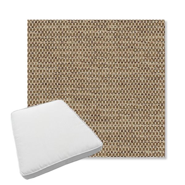 Picture of Mainstreet Latte | Boxed Trapezoid Outdoor Dining Chair Seat Cushions - Sunbrella© Fabric