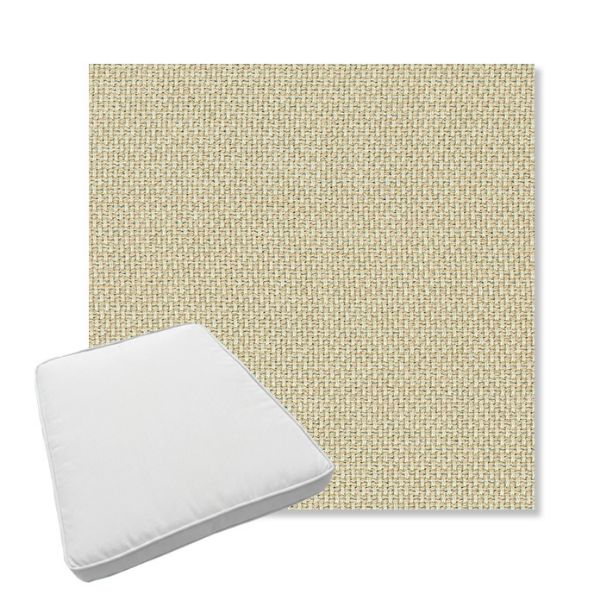 Picture of Mainstreet Putty | Boxed Trapezoid Outdoor Dining Chair Seat Cushions - Sunbrella© Fabric