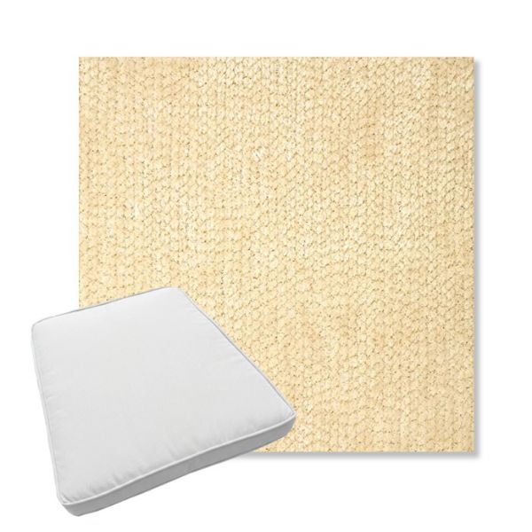Picture of Margo Parchment | Boxed Trapezoid Outdoor Dining Chair Seat Cushions - Sunbrella© Fabric