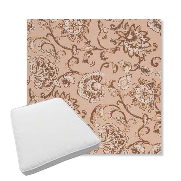 Picture of Martha Floral Dogwood | Boxed Trapezoid Outdoor Dining Chair Seat Cushions - Sunbrella© Fabric