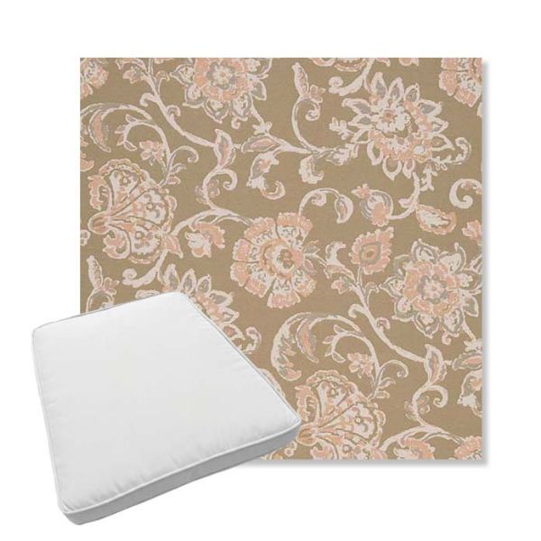 Picture of Martha Floral Spring | Boxed Trapezoid Outdoor Dining Chair Seat Cushions - Sunbrella© Fabric