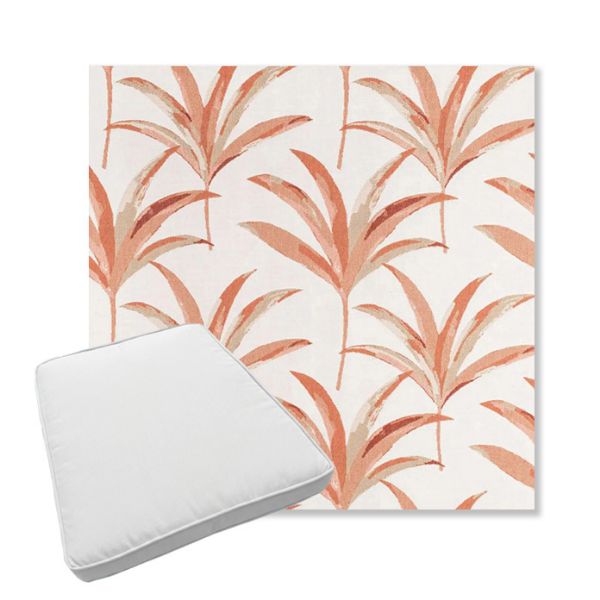 Picture of Martinique Mango | Boxed Trapezoid Outdoor Dining Chair Seat Cushions - Sunbrella© Fabric