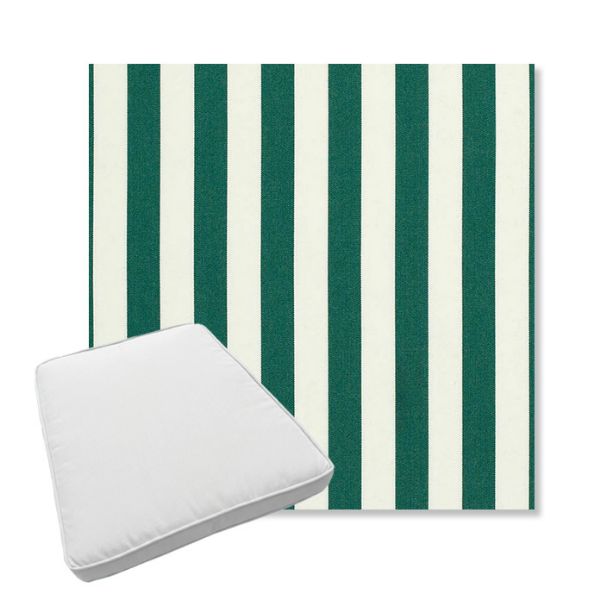 Picture of Mason Forest Green | Boxed Trapezoid Outdoor Dining Chair Seat Cushions - Sunbrella© Fabric