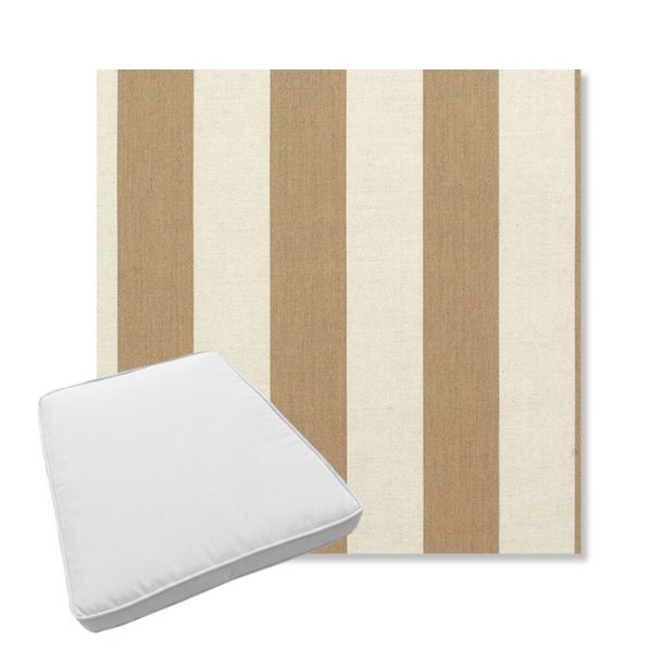 Picture of Maxim Heather Beige | Boxed Trapezoid Outdoor Dining Chair Seat Cushions - Sunbrella© Fabric