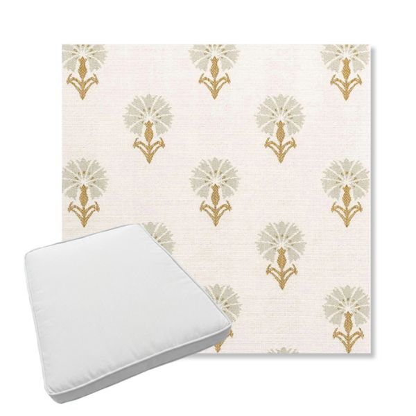 Picture of Mira Seasalt | Boxed Trapezoid Outdoor Dining Chair Seat Cushions - Sunbrella© Fabric