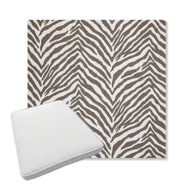 Picture of Namibia Grey | Boxed Trapezoid Outdoor Dining Chair Seat Cushions - Sunbrella© Fabric