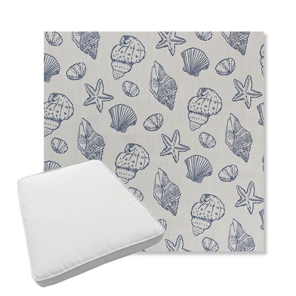Picture of Nantucket Atlantis | Boxed Trapezoid Outdoor Dining Chair Seat Cushions - Sunbrella© Fabric