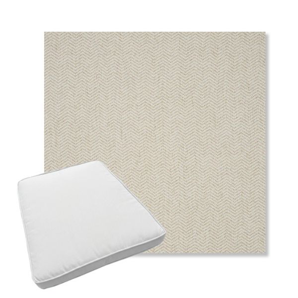 Picture of Odette Alabaster | Boxed Trapezoid Outdoor Dining Chair Seat Cushions - Sunbrella© Fabric