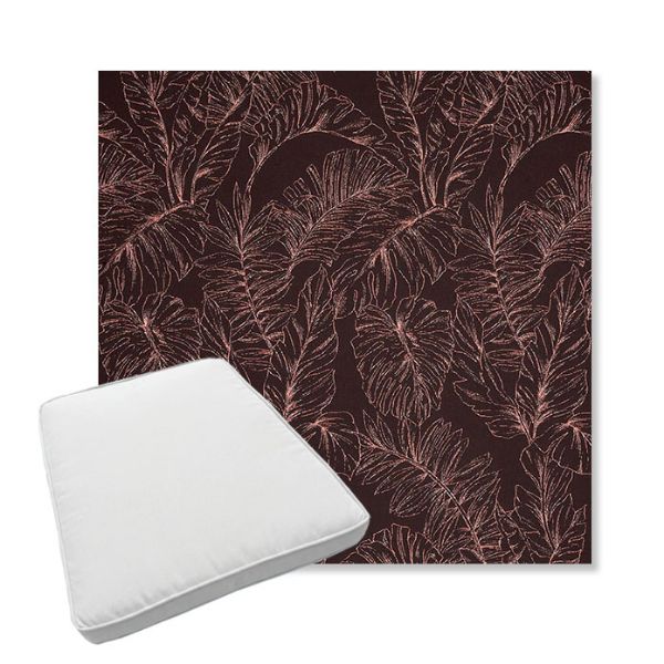 Picture of Palma Sangria | Boxed Trapezoid Outdoor Dining Chair Seat Cushions - Sunbrella© Fabric