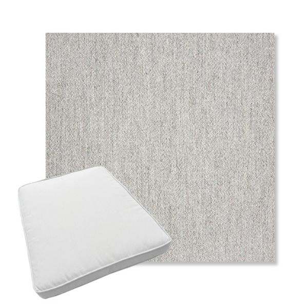 Picture of Pashmina Fog | Boxed Trapezoid Outdoor Dining Chair Seat Cushions - Sunbrella© Fabric