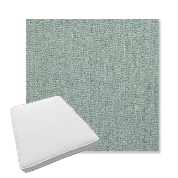 Picture of Pashmina Mist | Boxed Trapezoid Outdoor Dining Chair Seat Cushions - Sunbrella© Fabric