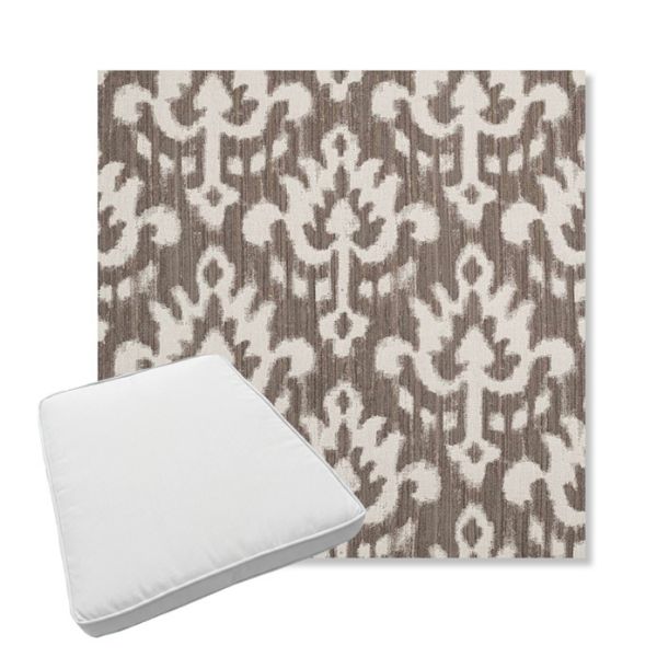 Picture of Patra Mushroom | Boxed Trapezoid Outdoor Dining Chair Seat Cushions - Sunbrella© Fabric