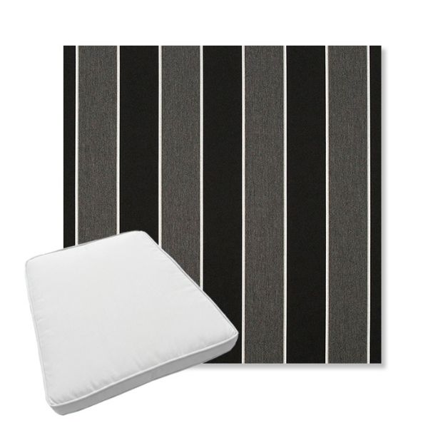 Picture of Peyton Granite | Boxed Trapezoid Outdoor Dining Chair Seat Cushions - Sunbrella© Fabric