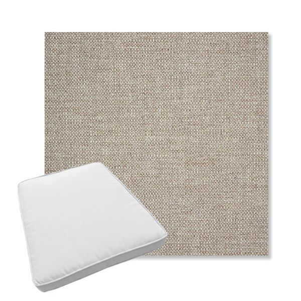 Picture of Piazza Burlap | Boxed Trapezoid Outdoor Dining Chair Seat Cushions - Sunbrella© Fabric