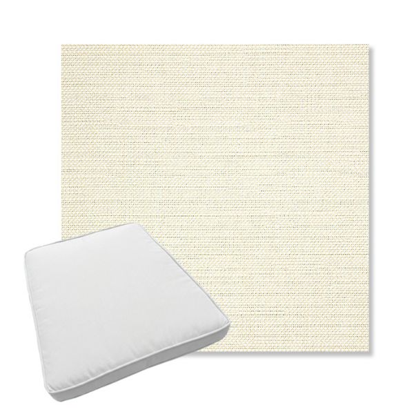 Picture of Piazza Parchment | Boxed Trapezoid Outdoor Dining Chair Seat Cushions - Sunbrella© Fabric